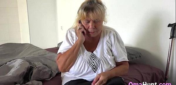  Granny Bertha Masturbates Phone